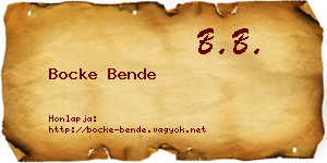 Bocke Bende névjegykártya